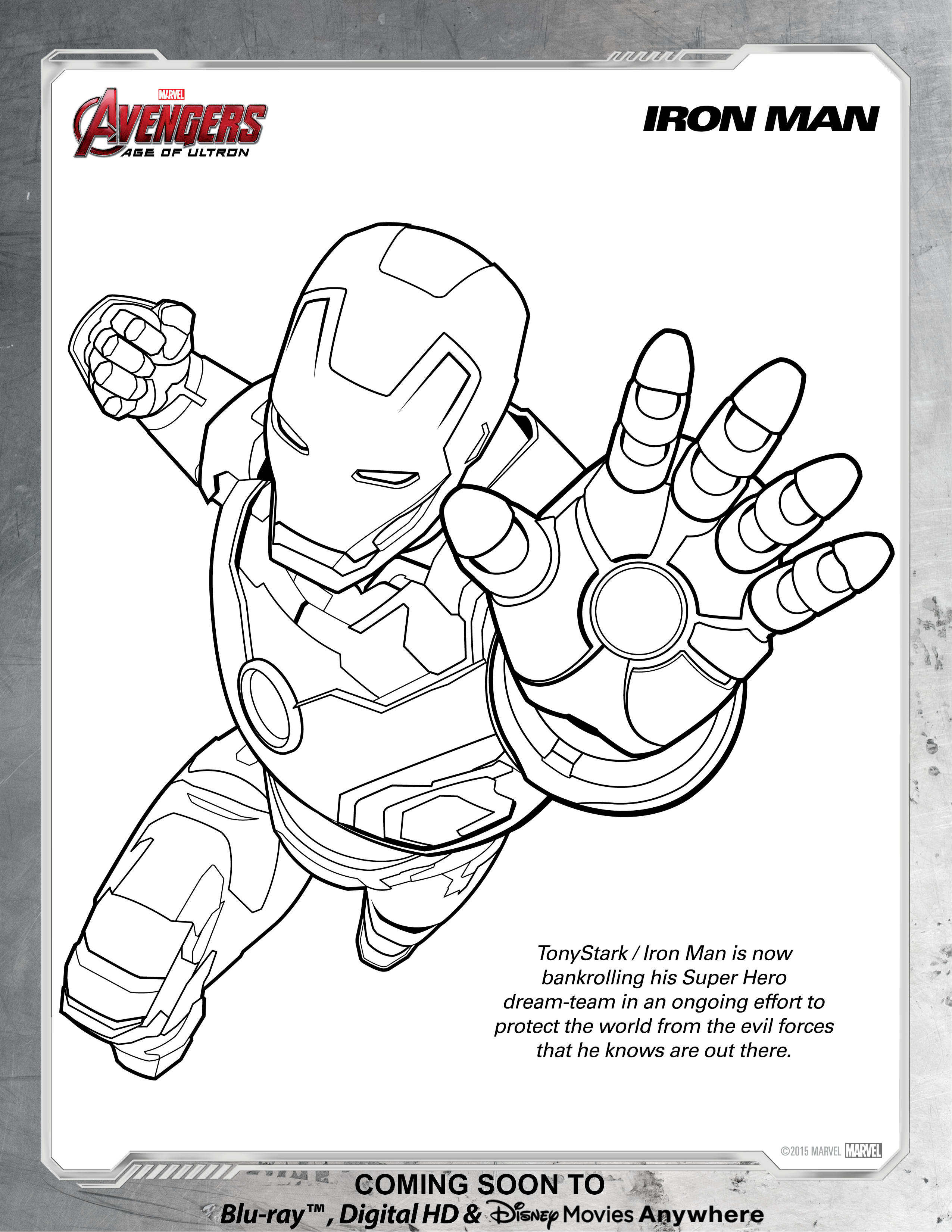 Avengers Iron Man Coloring Page | Disney Movies