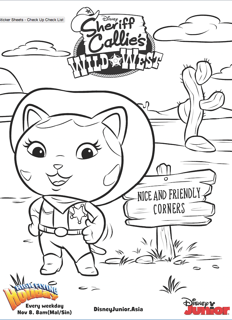 Sheriff Callie Colouring Page 2 Disney Junior Indonesia