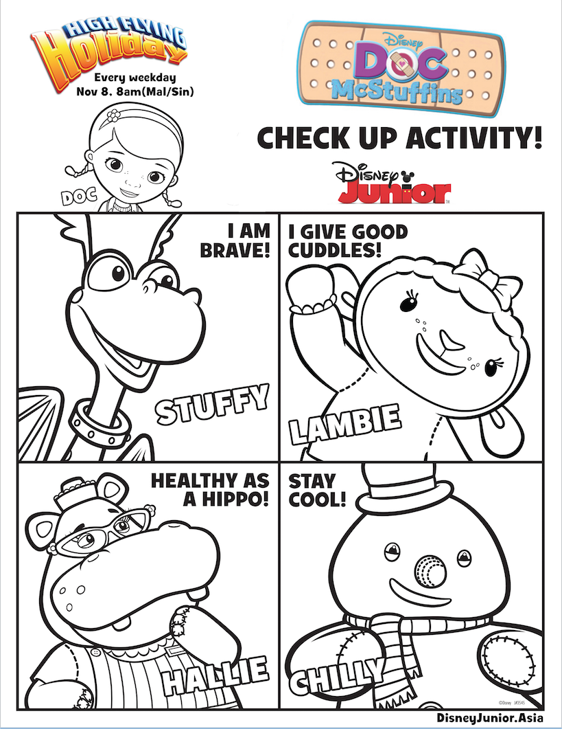Doc McStuffins Character Colouring Page Disney Junior Thailand