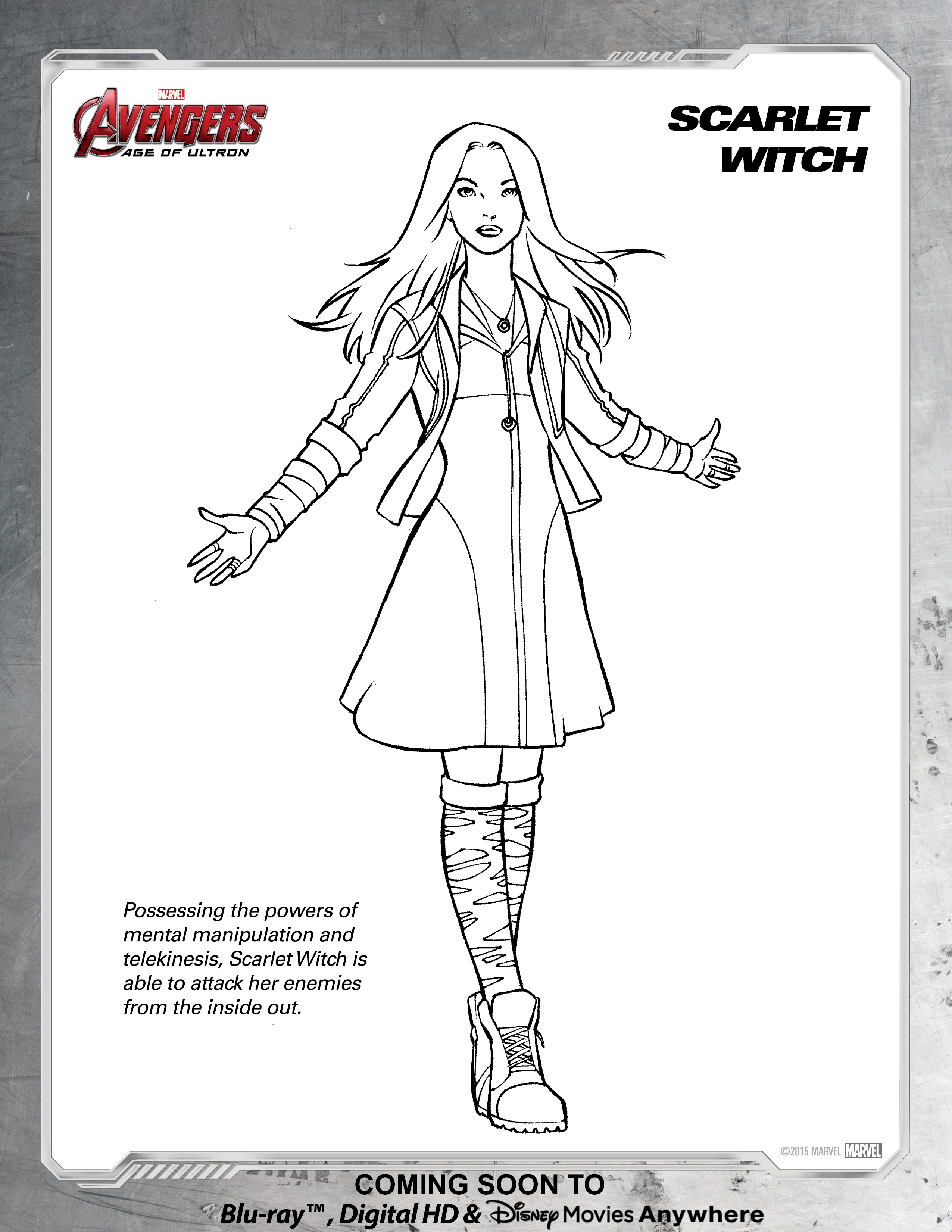 Avengers Scarlet Witch Coloring Page Disney Movies