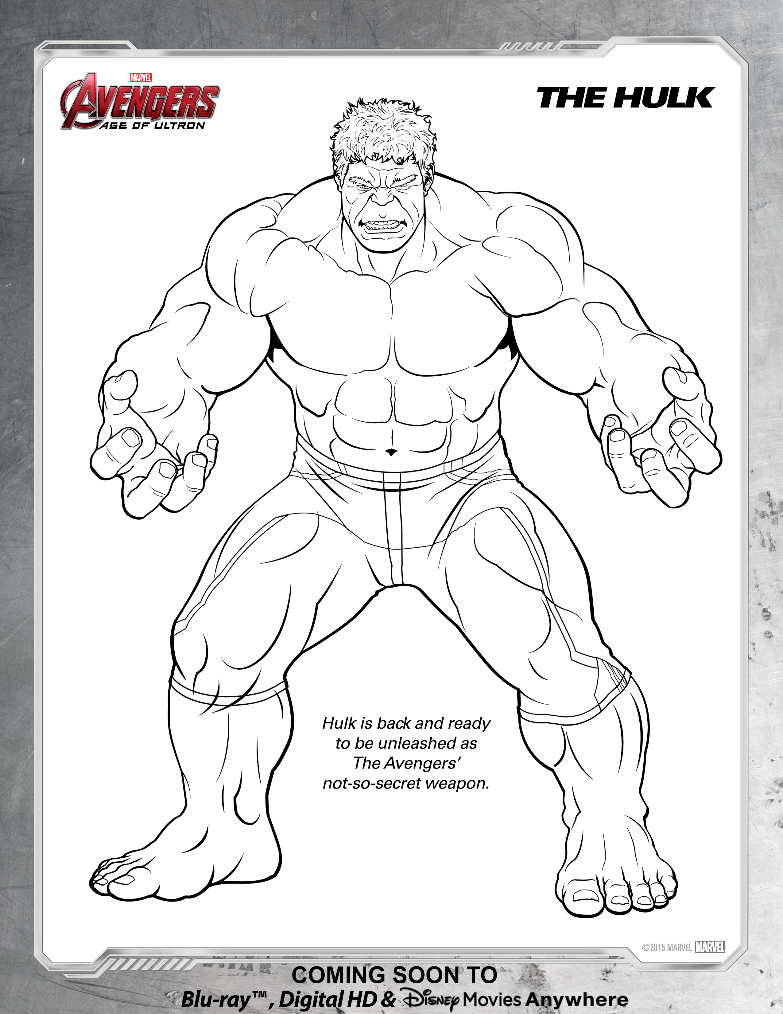 Avengers Hulk Coloring Page Disney Movies