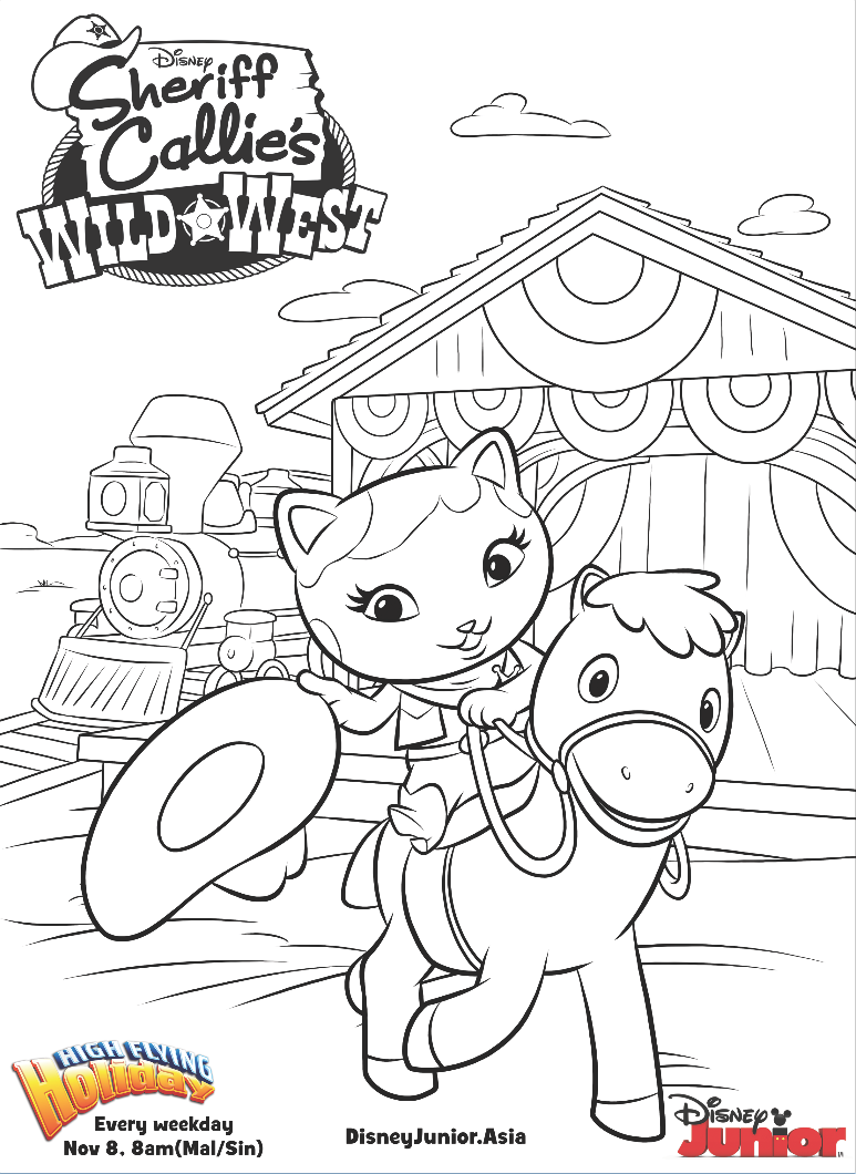 Sheriff Callie Colouring Page | Disney Junior | Indonesia